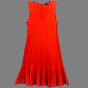 J. Crew 365 V-Neck Sheath Dress‎ Recycled Stretch Ponte Size 12 Red Romantic